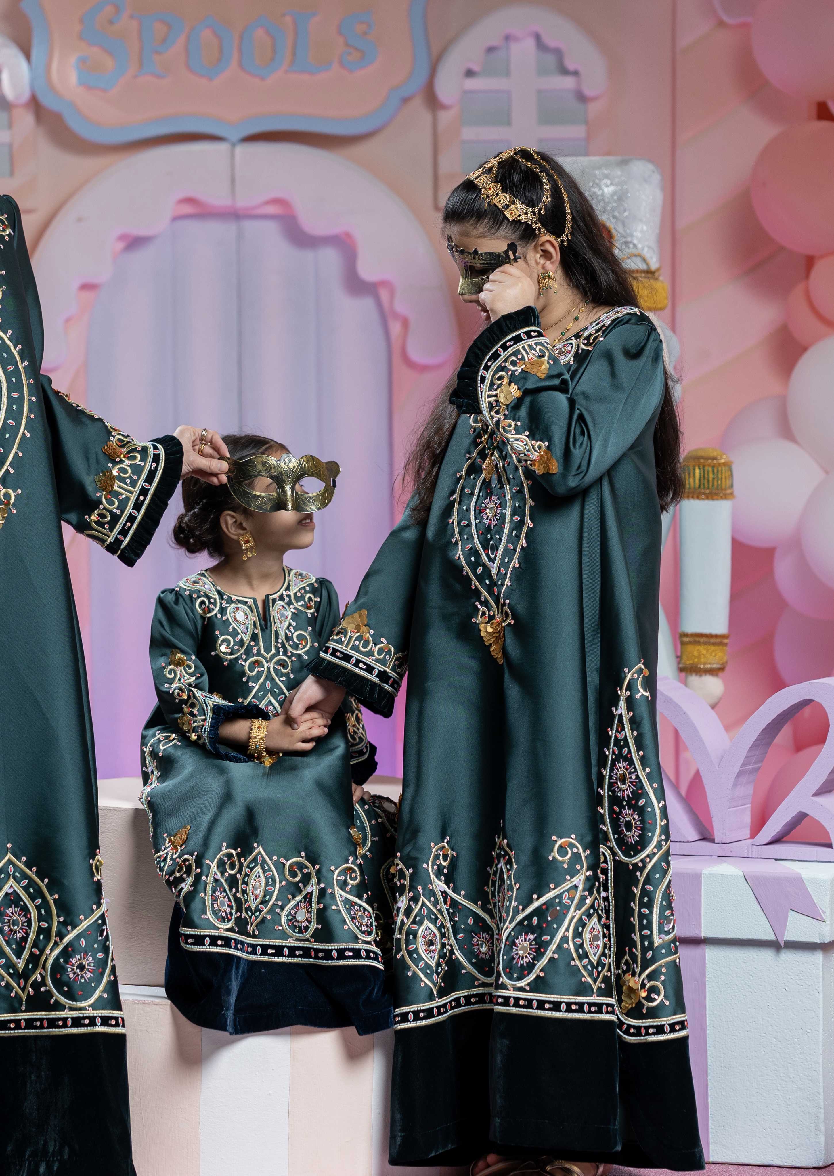 Dark Green Kaftan - Kids